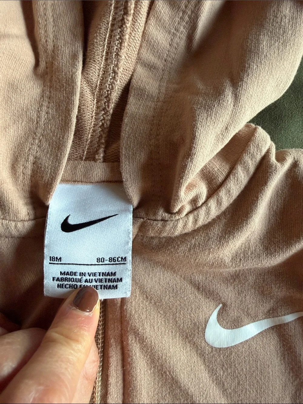 {NIKE} zip hooded onesie 18m